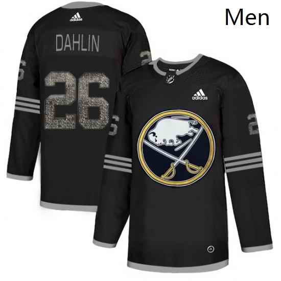 Mens Adidas Buffalo Sabres 26 Rasmus Dahlin Black Authentic Classic Stitched NHL Jersey